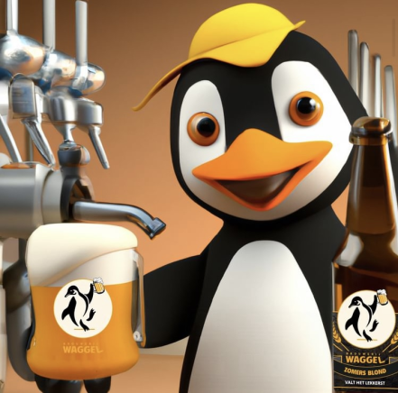 Brouwerij Waggel Pinguin met bier