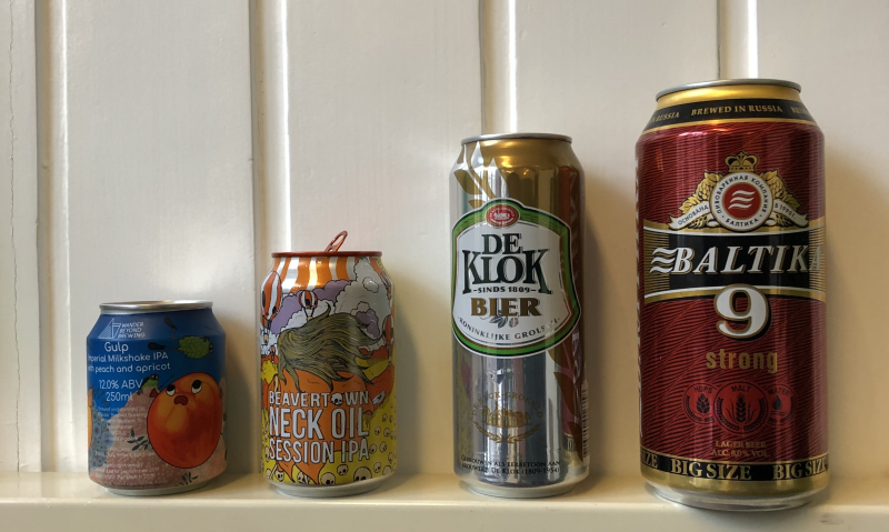 Verschillende maten blikken bier Verschillende maten blikken bier