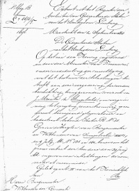 Oprichtingsvergunning verleend aan J.Meentz 2sept. 1864