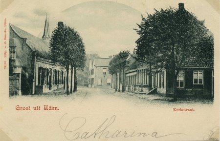 Ansichtkaart rond 1900, brouwerij Pulsers midden rechts