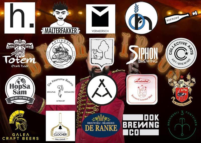 Aanwezige brouwerijen tijdens Gebrande Winning Bierfestival