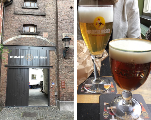 Achteringang brouwerij het Anker en twee bieren