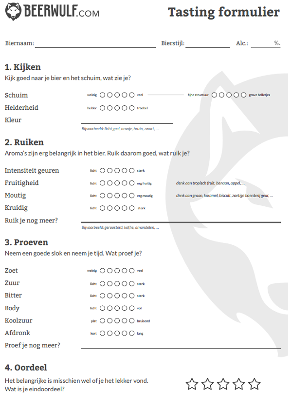 beerwulf tasting formulier