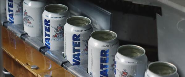 Budweiser water in blik