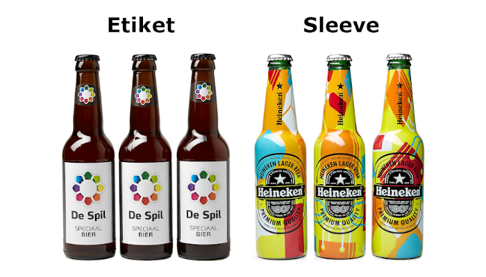 Etiket of sleeve op bier