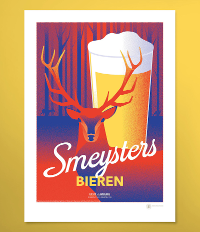 Smeijsters Bieren affiche Smeijsters Bieren affiche met een hert en glas bier