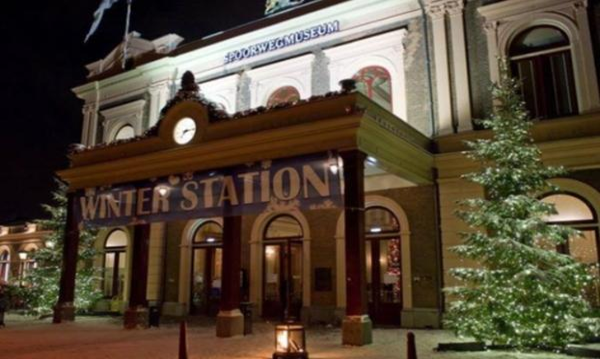 Spoorwegmuseum in Kerstsferen