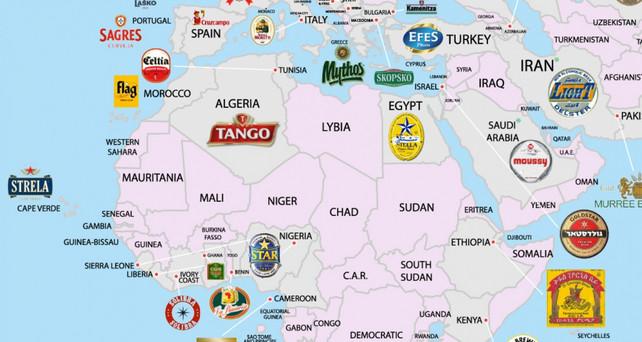 Bier map Noord Afrika Bier map Noord Afrika