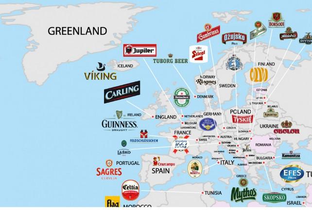 Bier map Europa Bier map Europa