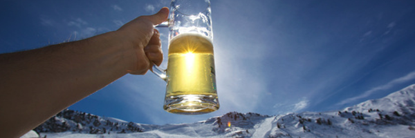 Bier op wintersport