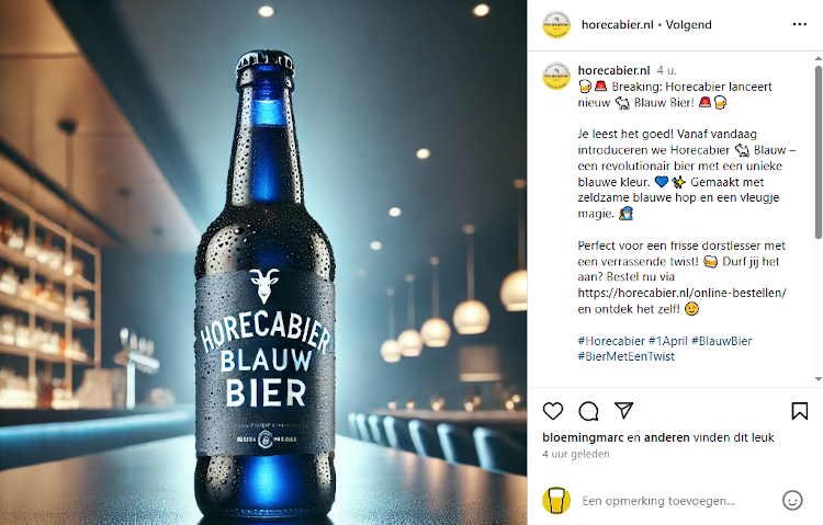 Blauw bier van horecabier