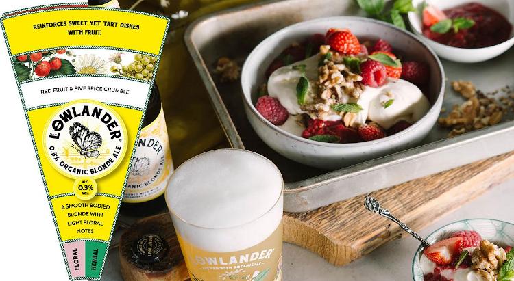 Recept voor een Crumble die wordt gecombineerd met Lowlander Blonde Ale 0,3%