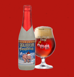 Delirium Christmas flesje en glas Delirium Christmas flesje en glas