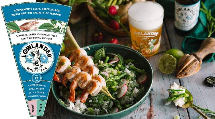 Recept voor gerecht net zeekraal en garnalen gecombineerd met Lowlander White Ale