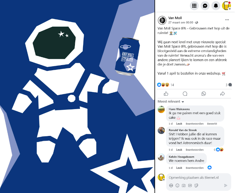 Van Moll Space IPA met hop uit de ruimte