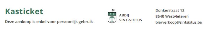 Westvleteren aankoopbewijs