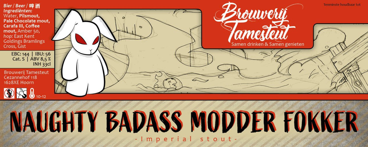 naughty badass modder bokker bieretiket