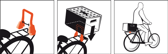 Kratvast om een krat bier mee te nemen achterop de fiets