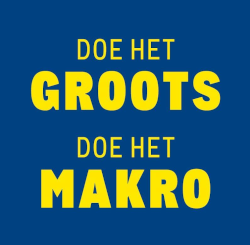 Doe het GROOTS. Doe het MAKRO tekst in huisstijl van Makro geschreven