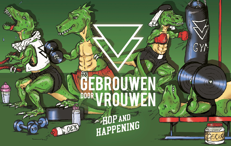 Gebrouwen door Vrouwen Hop & Happening etiket