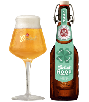 Grolsch Hoop beugelfles en glas