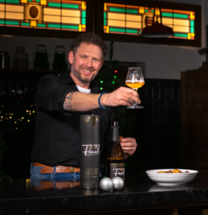 Grolsch Meesterbrouwer Marc Janssen met Grolsch finale en de oliebol