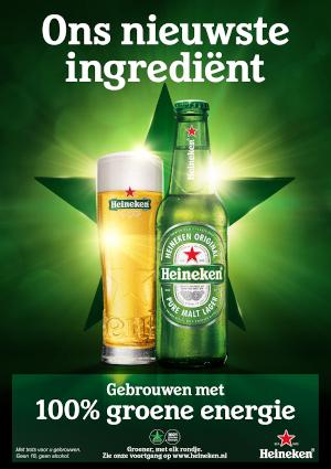 Heineken gebrouwen met 100 procent groene energie poster