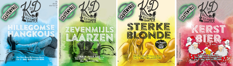 Klein Duimpje glutenvrij bier etiketten