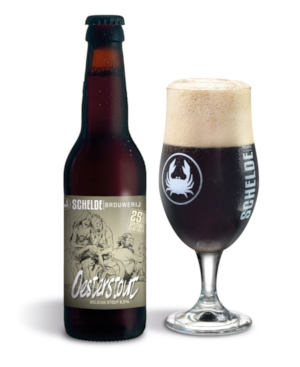 Oesterstout flesje en glas