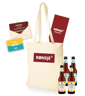 Rondje Mario tasje gevuld met route en bier