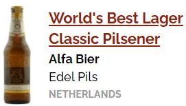 Worlds Best Lager Classic Pilsener is Alfa Edel Pils
