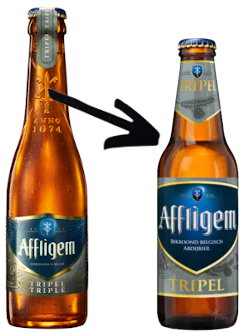Affligem Tripel oude en nieuwe flesje