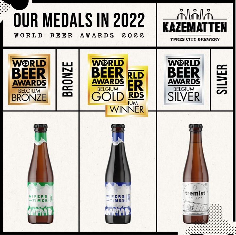 Brouwerij Kazematten medailles tijdens World Beer Awards 2022