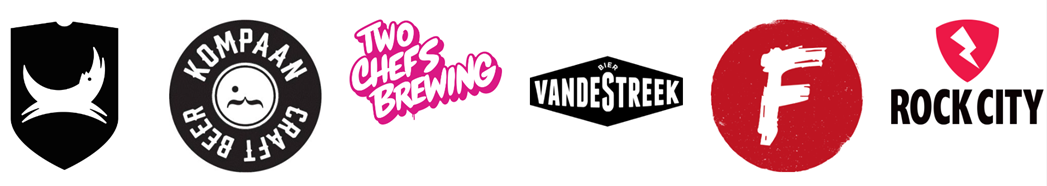 Logos van brouwerijen die deelnemen aan de Craft Club