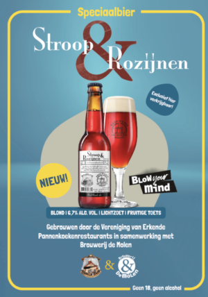 Stroop & Rozijnen bier van Brouwerij de Molen voor Pannenkoekenrestaurants
