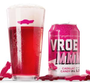 VROEMMM IPA blikje, glas en cadillac snoepjes van Autodrop