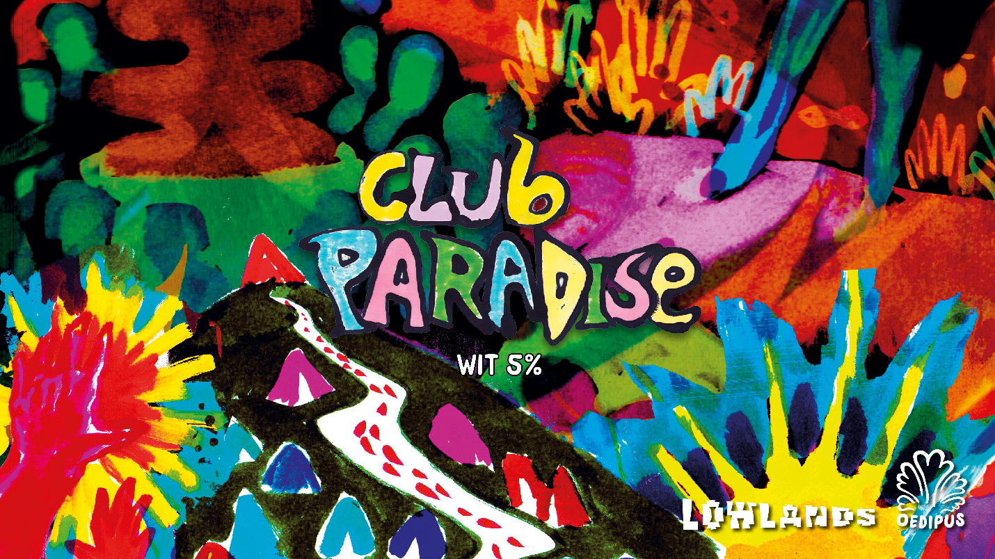 Club Paradise bier voor lowlands label