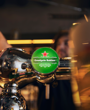 Goudgele Rakker op tapkraan ipv Heineken merknaam