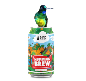 Hummingbrew bier met kolibrie erop