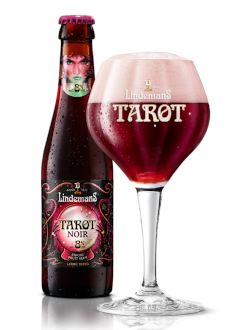 Lindemans Tarot Noir flesje en glas