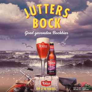 Texels Jutters Bock flesje en glas op Texel