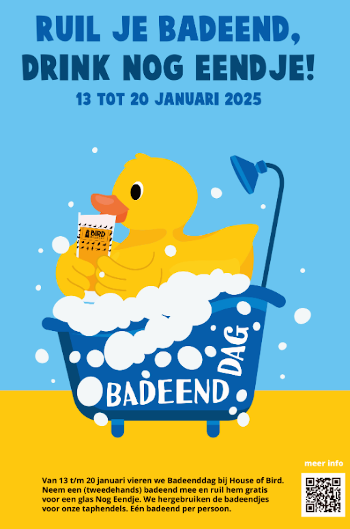 badeendje inleveren voor bier bij Bird Brewery