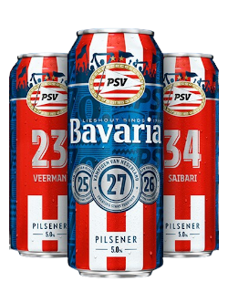 Bavaria 50cl blikken ter ere van kampioenschap PSV 2026