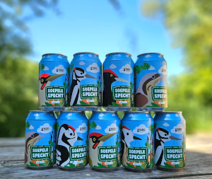 Blikjes bier van Bird Brewery Soepele Specht