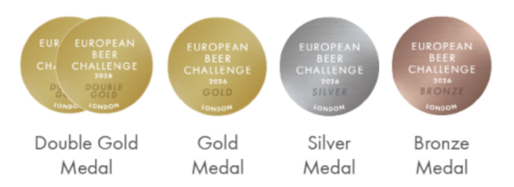 De verschillende medailles tijdens de European Beer Challenge