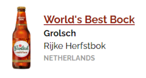 Grolsch herfstbok is beste bock ter wereld