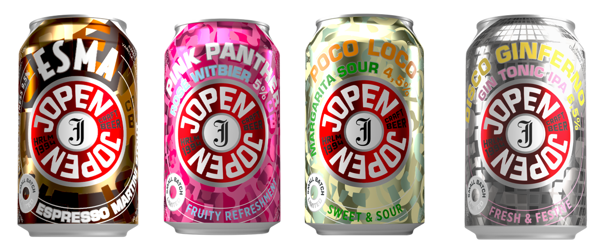 Vier bieren uit de 'cocktail serie' die Jopen Bier in 2026 lanceerde