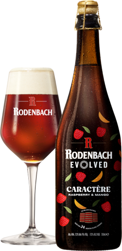 Rodenbach Evolved Caractere 2025 fles en glas