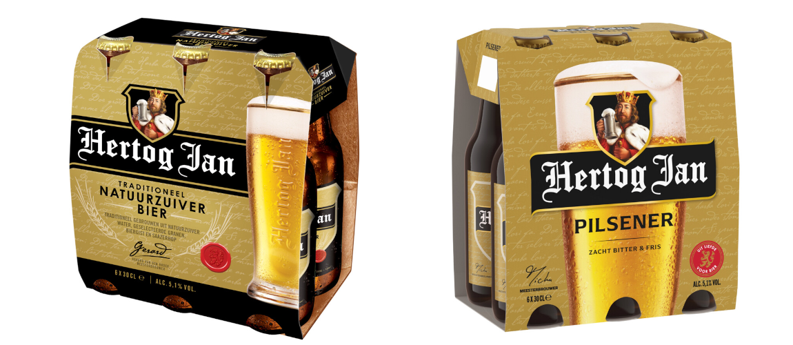 Hertog Jan Natuurzuiver bier sixpack en nieuwe design (Hertog Jan Pilsener) sixpack uit 2026