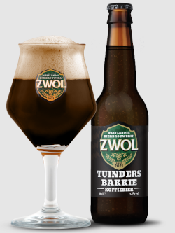 Tuindersbakkie bier flesje en glas